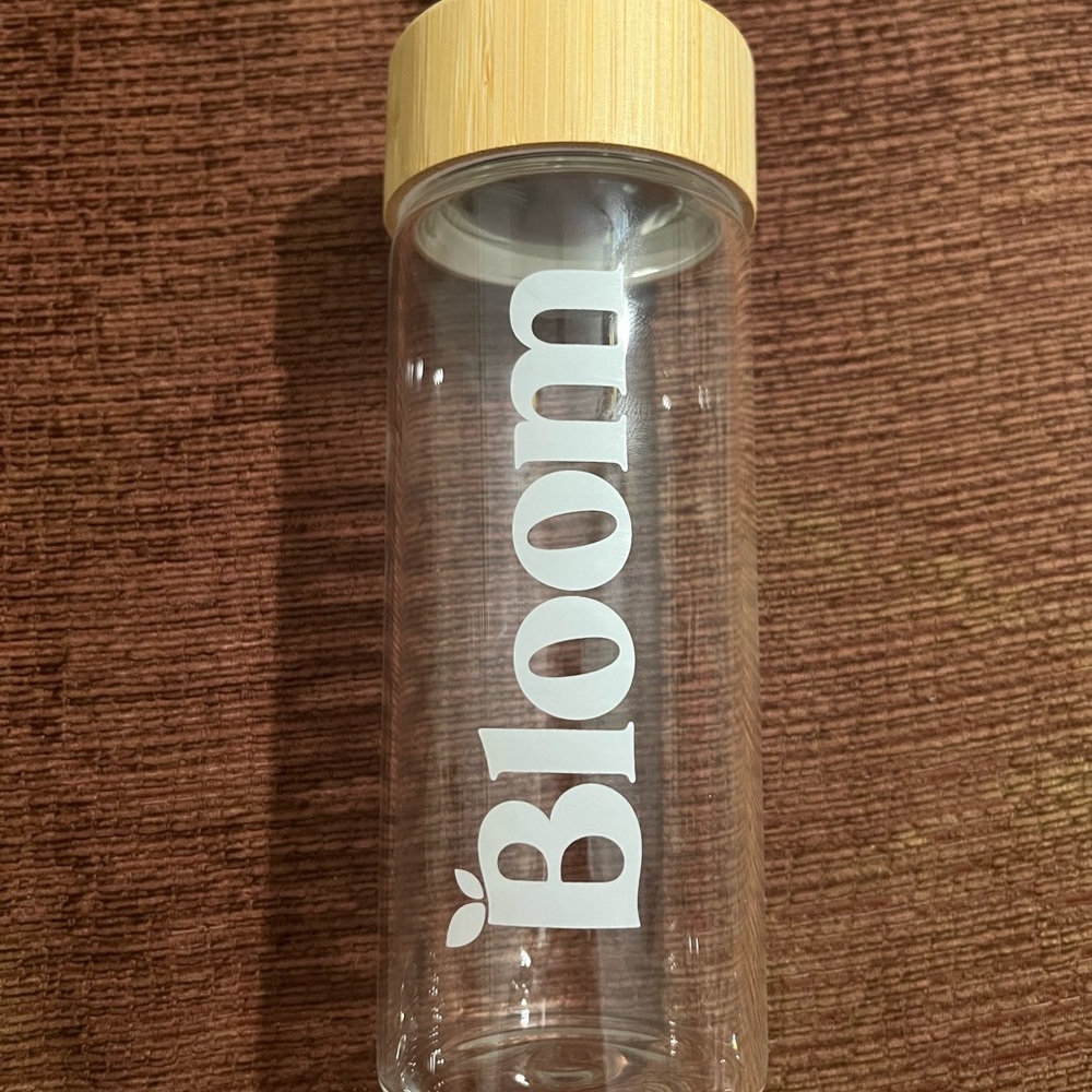 NEW Bloom Supplements Mini Glass Water Bottle